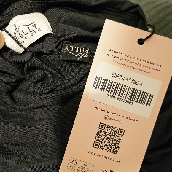 Oh Polly Essie Sheer Panelled Long Sleeve Mini Dress in Black Size 0 NWT! - Picture 10 of 10